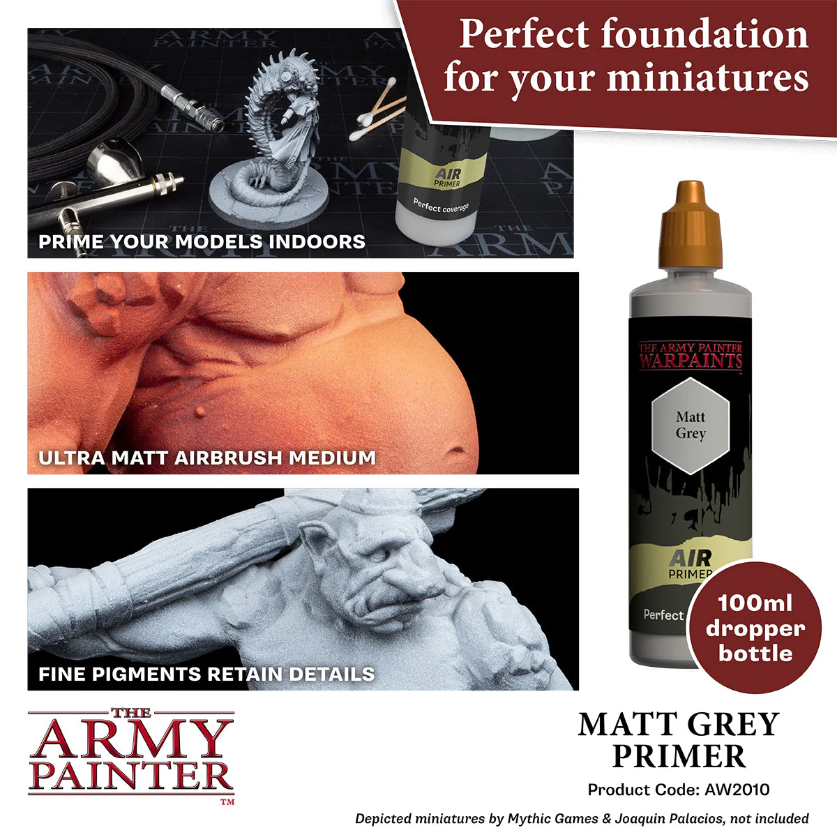Warpaints Air: Matt Grey Primer, 100 ml - Image 2